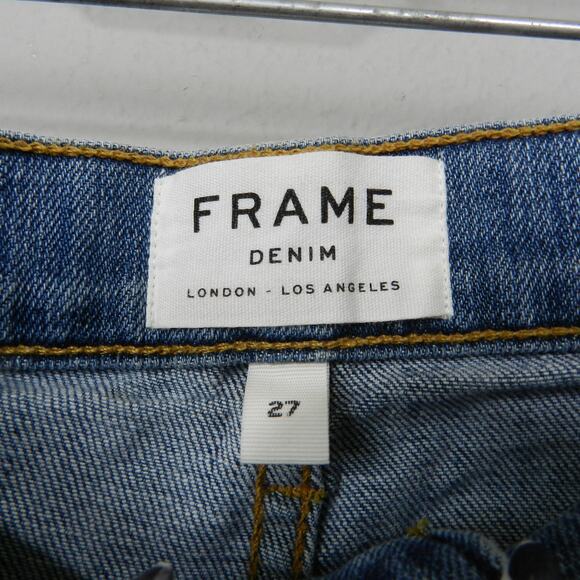 Frame Denim Le Boy Jeans Beckham Wash Size 27 Distressed Ankle High Rise Denim - Picture 5 of 13